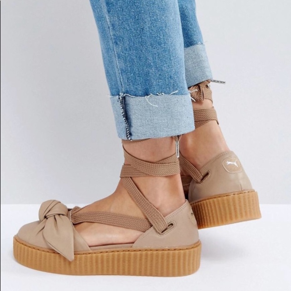 Fenty x Puma Bow Creeper Platform Lace Up Sandals Size 8